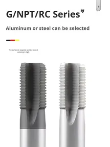 Maschio per Filettatura Tubi Dritti in Acciaio al Tungsteno ad Alta Durezza, Standard Americano e Britannico, NPT/G/PT/RC Conico - Product Image 2