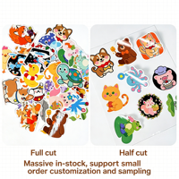 Rouleau d'autocollants en vinyle imperméables personnalisés, mignons, de style dessin animé, découpés à la forme, adhésifs, pour ordinateur portable, bouteille d'eau, scrapbooking, cadeau