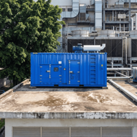 Groupe électrogène à gaz conteneurisé 5 MW, télécommandé, double combustible, catalyseur sélectif, usage industriel, silencieux, cycle fermé