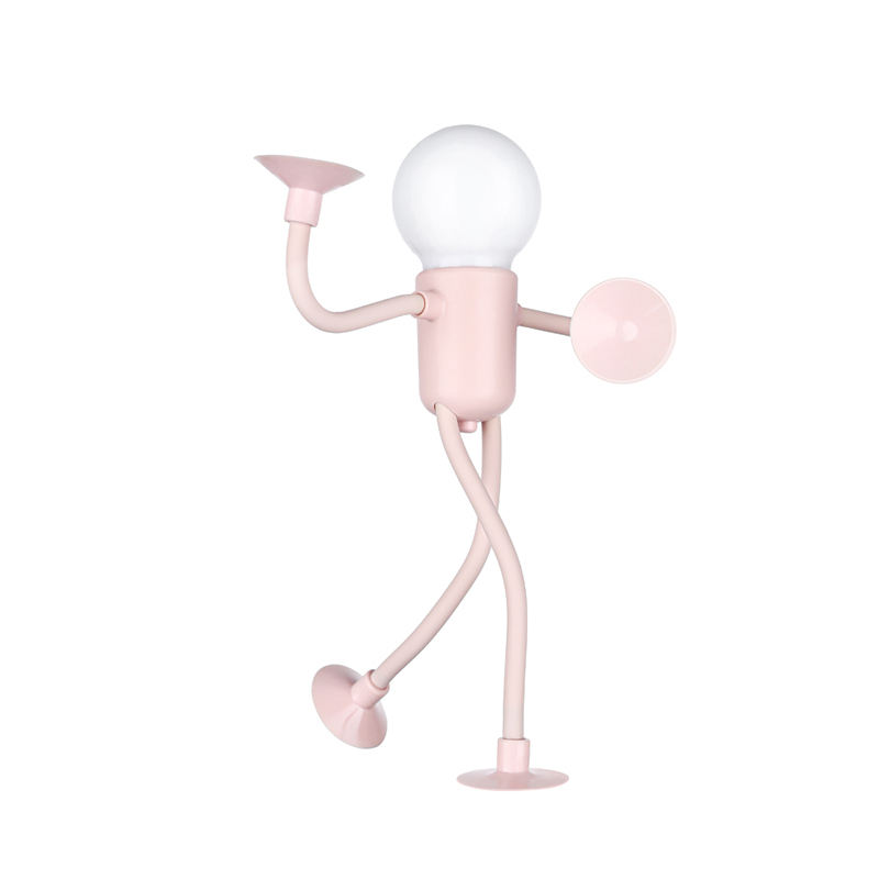 Factory Cute Light Bulb Figurine Suction Cup Stress Relieving Ornament Touch Light Living Room Night Lamp for Kids