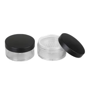 10g octagonal silvery loose powder case with sifte cosmetic powder container jar with puff 5g 10g 20g 30g
