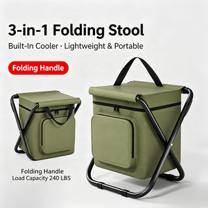 Silla de Camping Plegable Compacta y Resistente de Acero Inoxidable con Bolsa Refrigerante, Profundidad del Asiento de 12.2 Pulgadas, Ancho del Asiento de 12.6 Pulgadas, Oxford Beach - Product Image 4