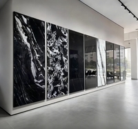 Panneau mural en PVC floral moderne personnalisable, effet marbre UV, écologique, ignifuge, système de fixation par clic pour une installation rapide