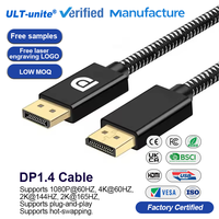 Câble ULT-unite DP1.4 Mâle-Mâle pour VESA, compatible 4K 60Hz 2K 144Hz, 2M, connecteurs plaqués or, compatible HDTV