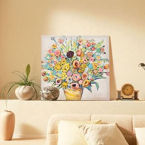 EAGLEGIFTS-pintura grande europea de flores, pintura al óleo de lienzo 3D con Marco, Cuadrado Vertical moderno - Product Image 3