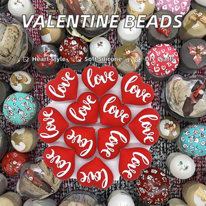 Perles en silicone multi-designs pour la Saint-Valentin, perles fantaisie pour stylos, fournitures de bricolage pour la création de stylos perlés et de porte-clés - Product Image 2