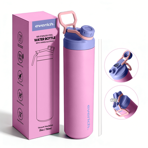 Bottiglia d'Acqua con Isolamento Sottovuoto a Doppio Uso con Coperchio Ribaltabile e Cannuccia Bottiglia Sportiva in Acciaio Inox a Doppia Parete <span class=keywords><strong>Senza</strong></span> <span class=keywords><strong>BPA</strong></span> Sicura - Product Image 1