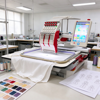 Machine à broder numérique à 9 aiguilles pour broderie de logos multicolores