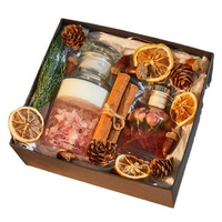Luxuriöse Trockenblumen-Gelee-Wachs Sojawachs Duftkerzen Großhandel Weihnachts-Duftkerzen Geschenkset