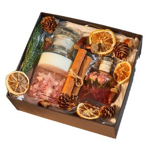 <span class=keywords><strong>Bougie</strong></span> parfumée en cire de soja à base de fleurs séchées de luxe, vente en gros, coffret de bougies parfumées de Noël - Product Image 1