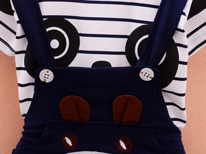 Ropa Infantil al por Mayor, Conjuntos de Pantalones Negros de Manga Corta para Bebés Recién Nacidos - Product Image 3