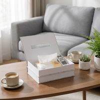 Boîte à mouchoirs décorative en forme de faux livre, double compartiment, pour la décoration de table de salon