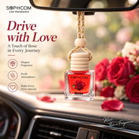 Diffuseur de parfum pour voiture 8 ml, flacon en verre suspendu avec bouchon en bois, coffret cadeau, marque privée, fournisseur OEM
