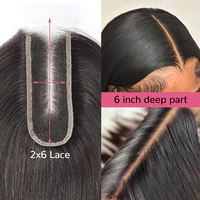 Extensions de cheveux humains avec fermeture, trame de cheveux raides, dentelle HD 2x6, style polyvalent et pointes de cheveux saines