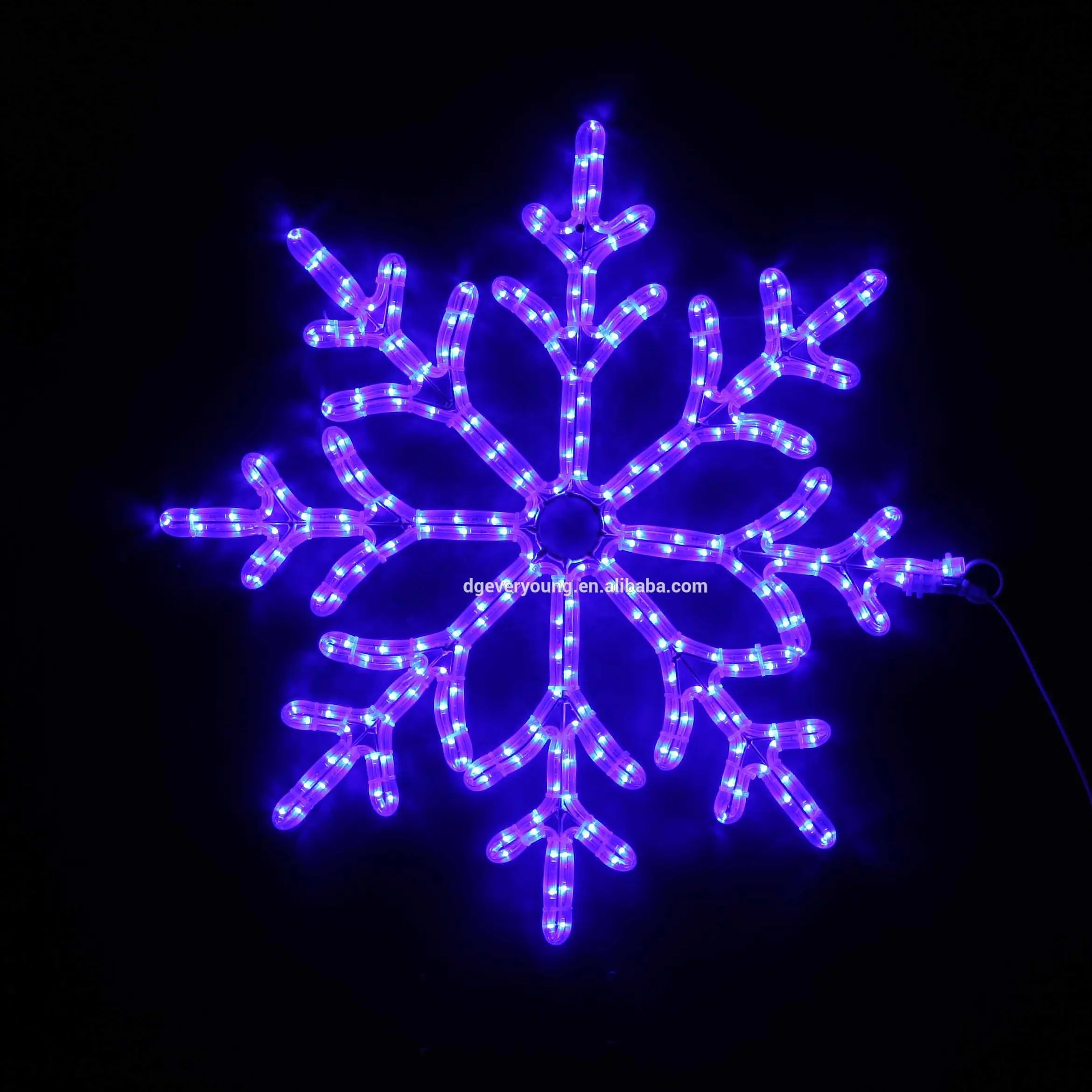 Indoor outdoor use waterproof IP 65 Christmas rope motif window hanging 2D snowflake LED lighting lamp