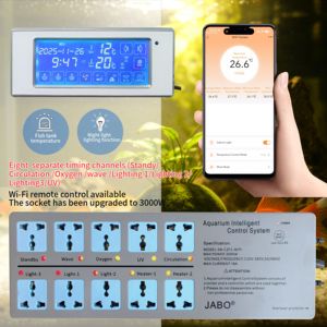 شريط طاقة ذكي للأحواض المائية C2F1، إدارة عن بعد عبر تطبيق واي فاي، مقبس بوظيفة توقيت لإضاءة ومضخة حوض السمك - Product Image 1