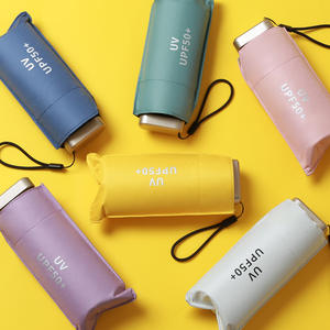 Parapluie de voyage miniature personnalisé pour femme avec logo personnalisé, design moderne, armature en fibre de verre, cinq plis - Product Image 3