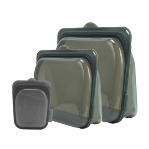 Silicone storage bags Freezer Bags Snack fruit and vegetable crisper bags Silicone Storage Washable Reusable Food Package