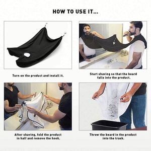 Cape de rasage en coton pour homme, attrape-poils de barbe, bavoir de soin pour le visage, pour rasage des poils, pour adultes, pour le nettoyage après le rasage, cadeau pour coiffeur - Product Image 6