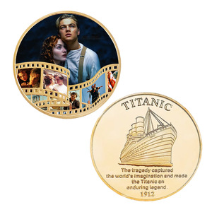 5 Películas Americanas: Monedas <span class=keywords><strong>de</strong></span> Oro <span class=keywords><strong>de</strong></span> Titanic. Monedas Conmemorativas <span class=keywords><strong>de</strong></span> Personajes <span class=keywords><strong>de</strong></span> Películas. Perfecto para coleccionar o regalar. - Product Image 4