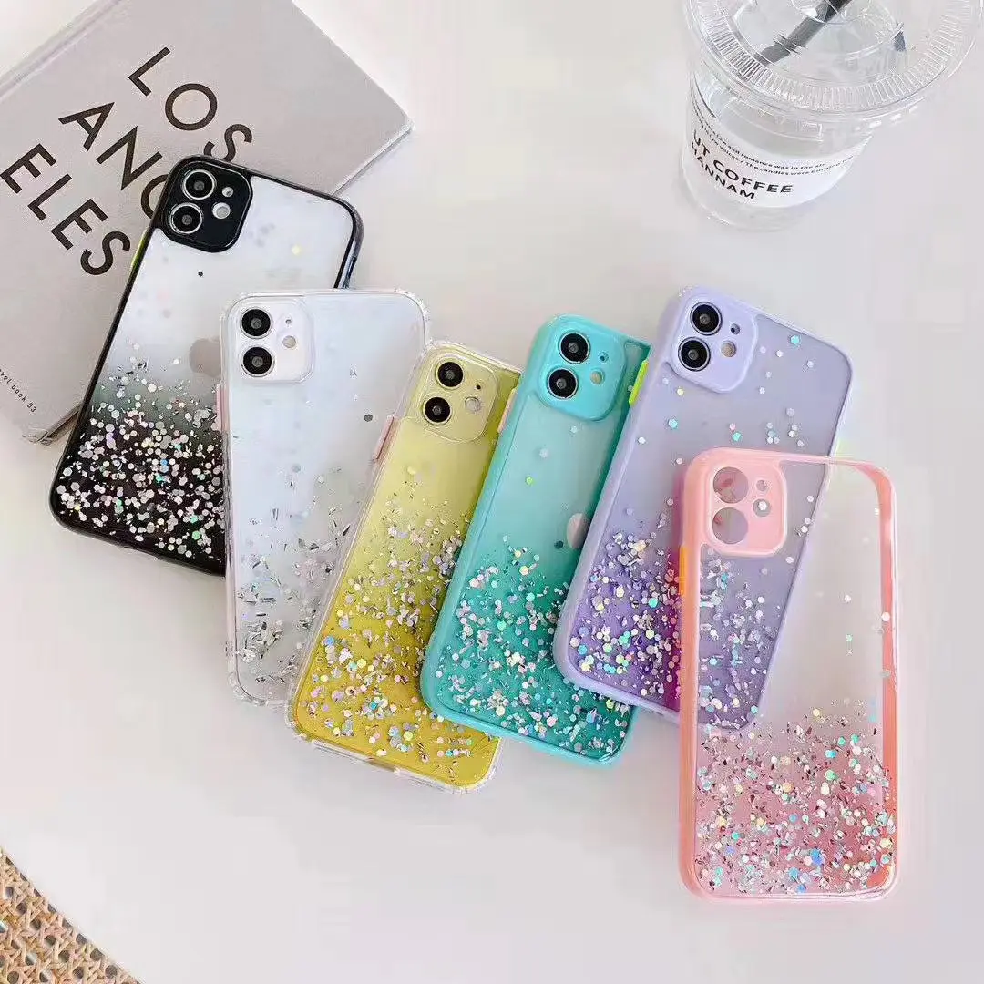 Voor Iphone Glitter Case 2022 Bling Sparkle Star Tpu Pc 2 In 1 Telefoon Case Voor Iphone 12 13 Pro max