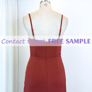 Teenyee đất nung Màu Đỏ trượt Slit sang trọng Evening Dresses phụ nữ bên Dresses mới nhất phù dâu ăn mặc cho đám cưới - Product Image 4