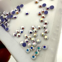 Direct usine, 500 grosses unités, SS10, Blanc craie AB, Verre cristal AB, Strass thermocollants pour motifs de transfert en strass