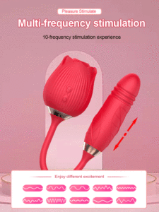 Vibromasseur en forme de rose pour femmes Sex toys Vibromasseur en silicone pour lécher le clitoris Vibromasseur en forme de rose - Product Image 6