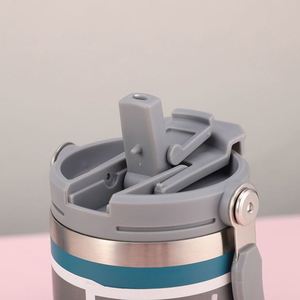 Taza de Viaje Portátil de Acero Inoxidable a Prueba de Fugas, 20oz 30oz, Vaso Térmico con Aislamiento al Vacío, Pajita Abatible y Asa - Product Image 3