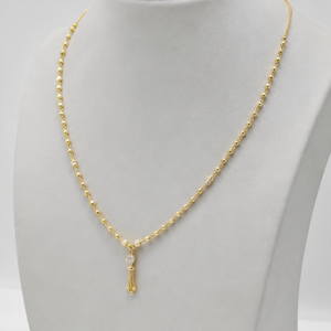 Gold Tone Pendant Dokiyu <b>Necklaces</b> with Elegant Beaded Chain Minimalist Traditional Modern Jewelry Women Daily Wear Wedding 22K - Product Image 1