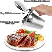Carafe à sauce en acier inoxydable à double paroi isolée, pour sauces à steak, condiments et assaisonnements pour plats occidentaux