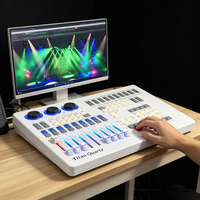 Konsol Kontrol Lampu Panggung Profesional NEW Coming Mini Titan Quartz Pro V9.1-V18.0 DMX, Terhubung ke Komputer untuk Digunakan