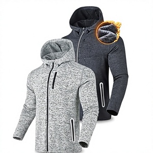 <b>Men's</b> Zipper-Up Solid Knitted Hooded Sports <b>Cardigan</b> Casual Regular Fit Winter Sweatshirt Hoodie Polyester/Cotton Eco-Friendly - Product Image 2