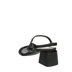 Niscemi sandali con tacco nero per le donne comode alla moda scarpe da sposa tacco zeppa punta quadrata con Design della piattaforma - Product Image 2