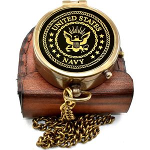 Brass Portable Nautical Pocket <b>Compass</b> with Leather Case Vintage <b>Engraved</b> Navigation Tool for Hiking Outdoor Use - Product Image 5