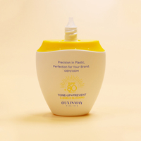 Bouteilles plates de crème solaire en gros, logo personnalisé imprimé, nouvelle bouteille de crème solaire unique pour conteneur cosmétique