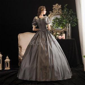 Drop Ship Custom Made quantité minimale de commande 1pc 18th Victorian <span class=keywords><strong>Marie</strong></span> <span class=keywords><strong>Antoinette</strong></span> Rococo Dress Ball Gown Women's Lace Costume Gray - Product Image 3