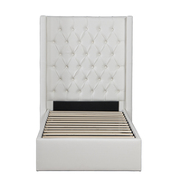Meubles de maison Willsoon Modern UK Design en PU, lit de rangement blanc avec bouton, lit king size