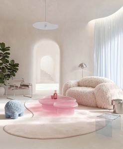 <strong>Yeti</strong> Sheepskin Lounge Armchair Pink Fur Fabric Leather Upholstered Leisure <strong>Chair</strong> for Outdoor Use Modern Design Hotel Home - Product Image 6