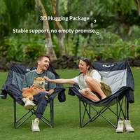 Kingcamp Mobilier de camping extérieur exquis : Chaise pliante et tabouret, chaise longue de camping extra large avec dossier haut, portable