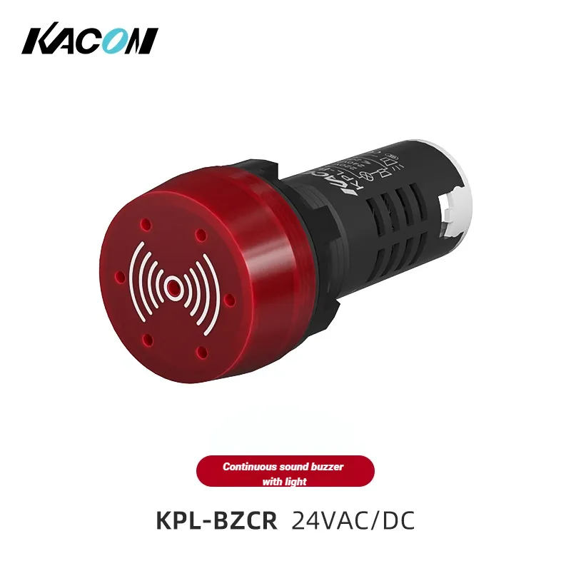 Kacon 22 mét điện tử âm thanh báo động nhấp nháy LED tín hiệu ánh sáng âm thanh DC AC 12V 220V liên tục liên tục buzzer