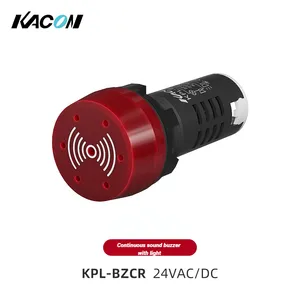 Kason alarm suara elektronik, 22MM suara alarm berkedip suara sinyal LED DC AC 12V 220V intermiten bel terus menerus