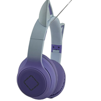 Vente en gros Casque supra-auriculaire Casque de jeu sans fil à LED pour filles Écouteurs bluetooth lumineux à oreilles de chat