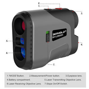 Gri Golf lazer menzil ölçer 905nm lazer mesafe ölçer IP54 anma 6.5X büyütme - Product Image 2