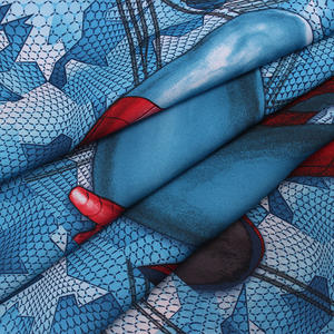 Satin Micro Peach Skin Fabric <strong>Superhero</strong> Pattern Print - Product Image 4