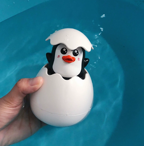 2025 fábrica al por mayor juguetes de baño de agua flotante dibujos animados pato pingüino búho huevo plástico aspersión animales para la hora del baño del bebé - Product Image 6