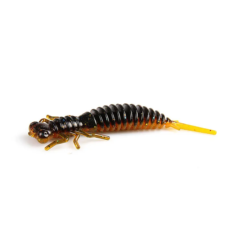 Larva Soft Lures 20 pcs15pcs人工ルアー釣りワームシリコンベースパイクトンボLarvae Swimbait Jigging Plastic