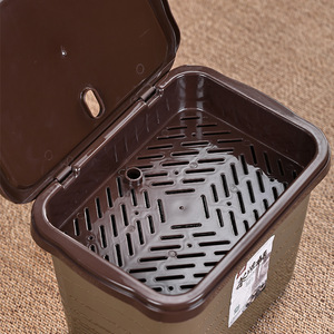 Tea <b>Bucket</b> <b>With</b> <b>Lid</b> PP Material Khaki Color Small Size Large Size For Tea Dregs Waste Storage Household Kung Fu Tea Set - Product Image 2