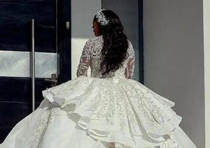 Abiti da Sposa Stile Arabo di Lusso 2023, Maniche Lunghe, Taglie Forti, Gonna Voluminosa Scintillante, Abiti da Sposa Robe De Marriage - Product Image 6