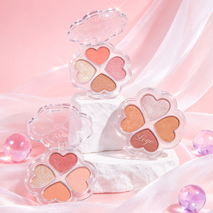 Palette de fards à paupières en vrac Trèfle à quatre feuilles, finis mats et scintillants, en forme de cœur, résistante à l'eau, sans talc, palette de fards à paupières en poudre OEM - Product Image 1